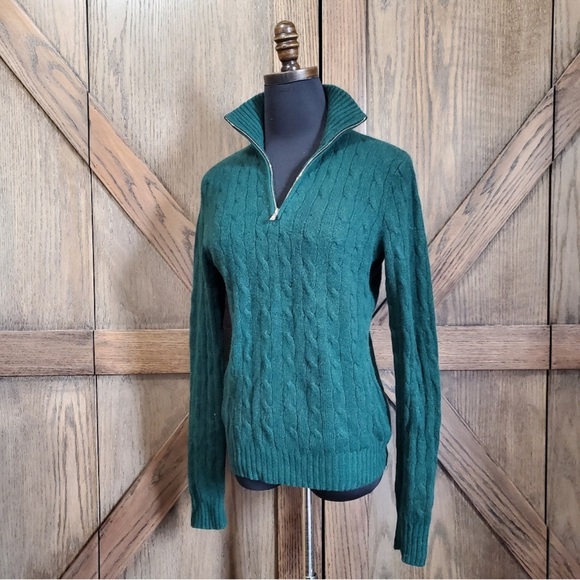 Ralph Lauren Black Label Sweaters - Vintage Ralph Lauren Black Label Cashmere Half Zip Sweater